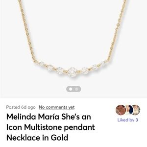 Melinda Maria She’s an Icon Multistone pendant Necklace in Gold